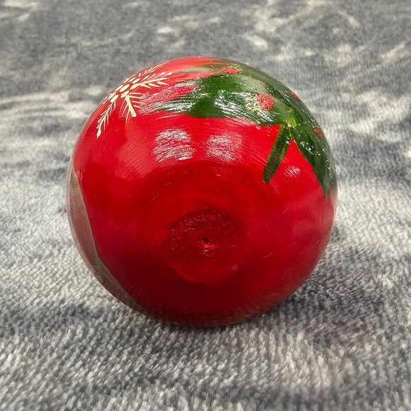 Vintage Russian Roy Poly Santa figurine wood hand painted non nesting chime bell - Picture 10 of 12